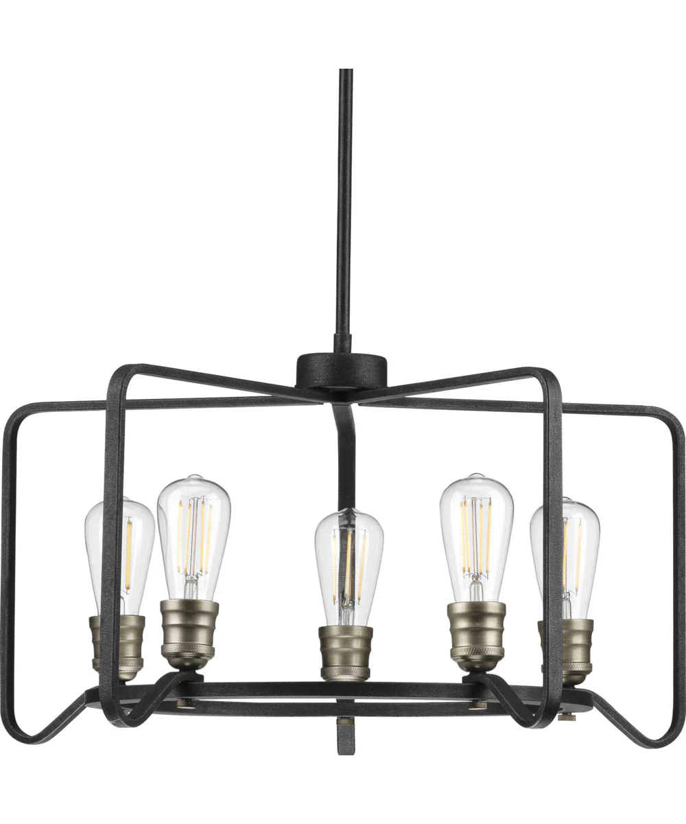 Foster 5-Light Farmhouse Chandelier Light Gilded Iron - Image 5