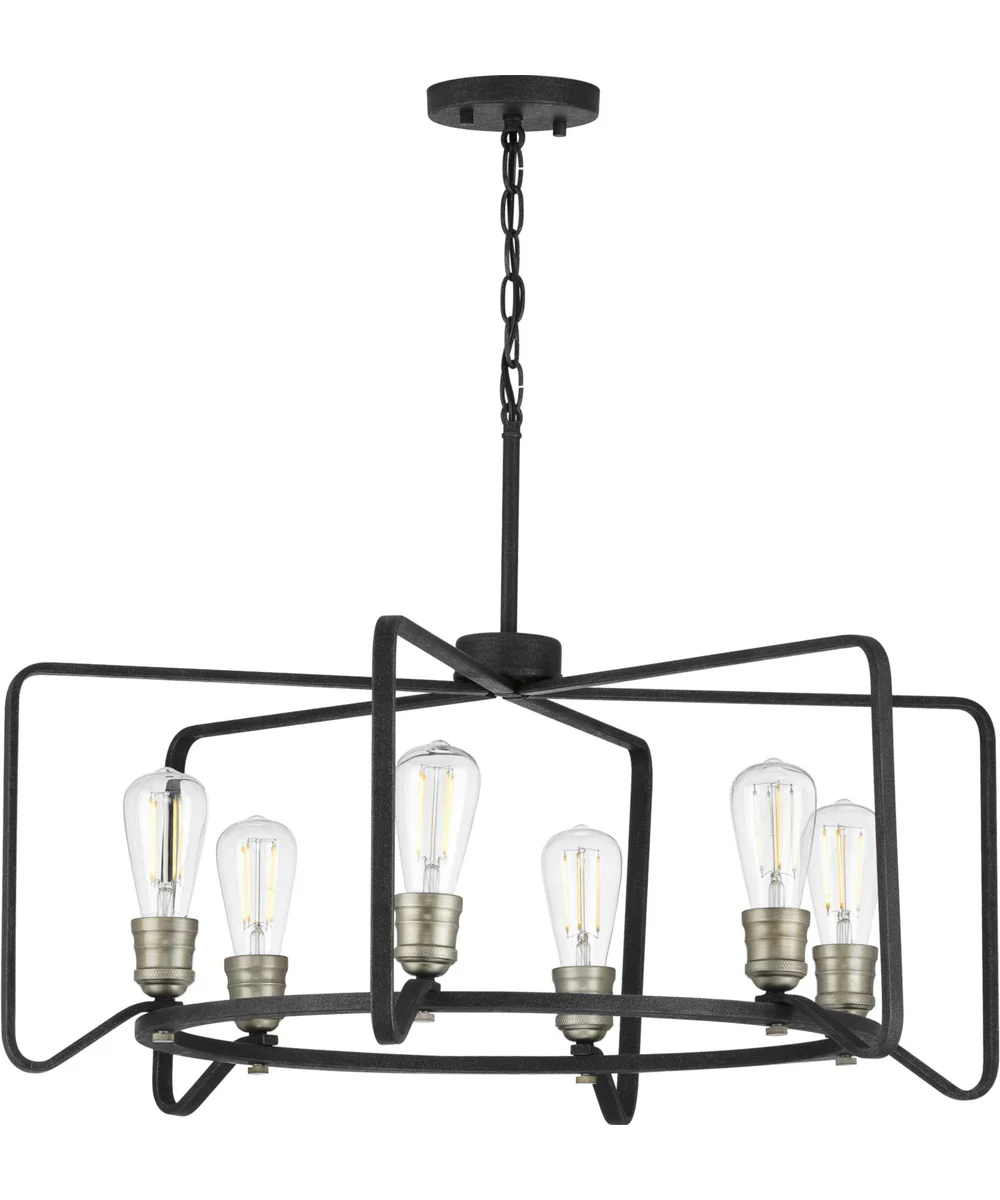 Foster 6-Light Farmhouse Chandelier Light Gilded Iron - Image 7