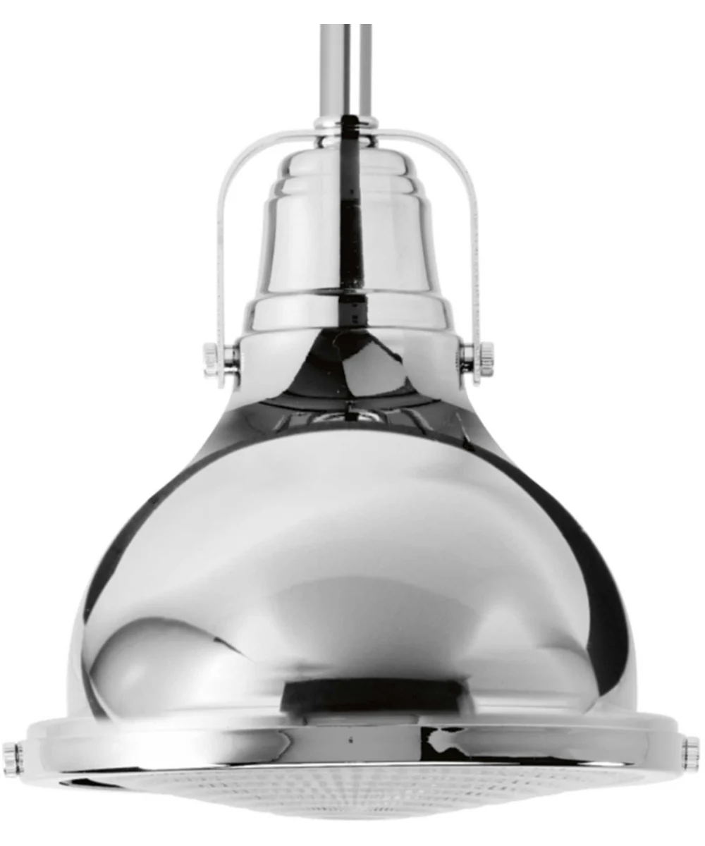 Fresnel Lens LED Clear Fresnel Glass Coastal Pendant Light Polished Chrome