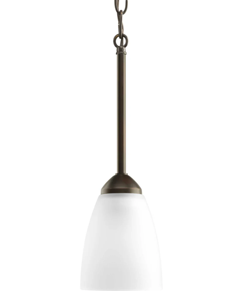 Gather 1-Light Etched Glass Traditional Mini-Pendant Light Antique Bronze - Image 2
