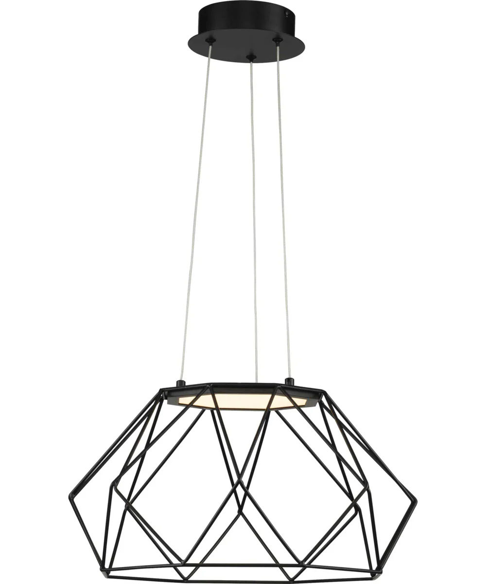 Geodesic LED Modern Style Medium Hanging Pendant Light Matte Black - Image 3
