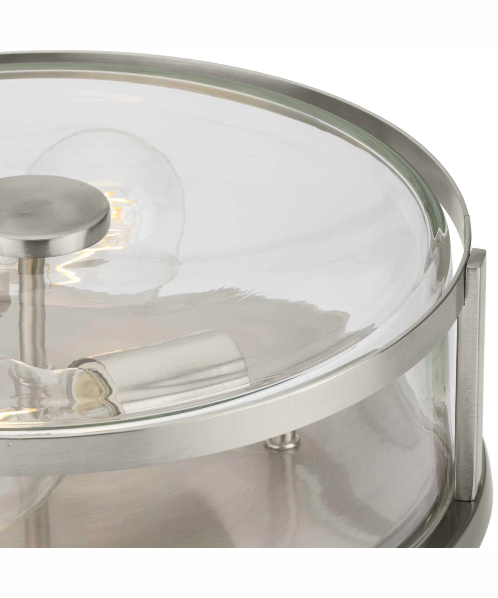 Gilliam 12-5/8 in. 2-Light New Traditional Flush Mount Brushed Nickel - Image 7