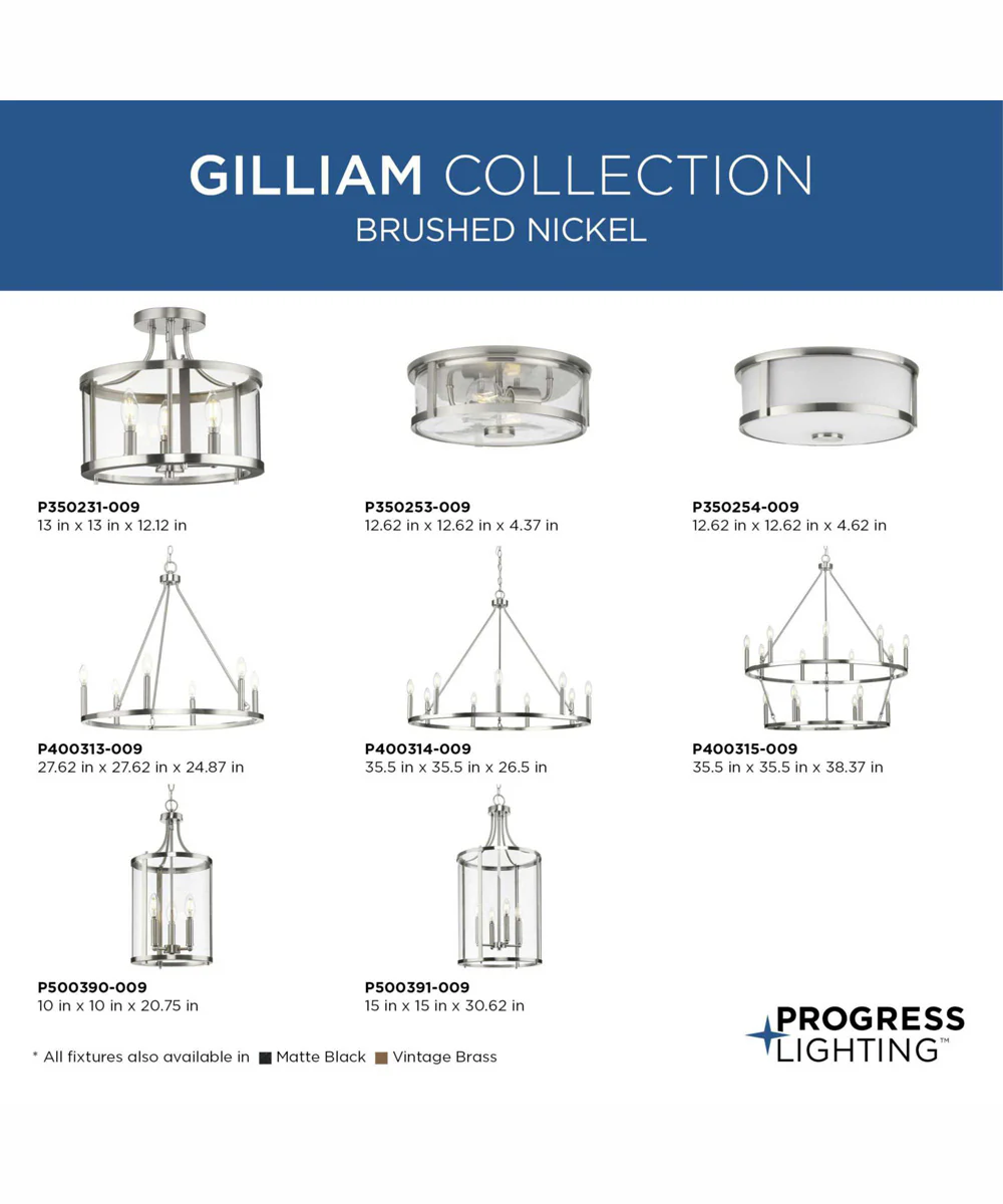 Gilliam 4-Light New Traditional Hall & Foyer Brushed Nickel - Image 4