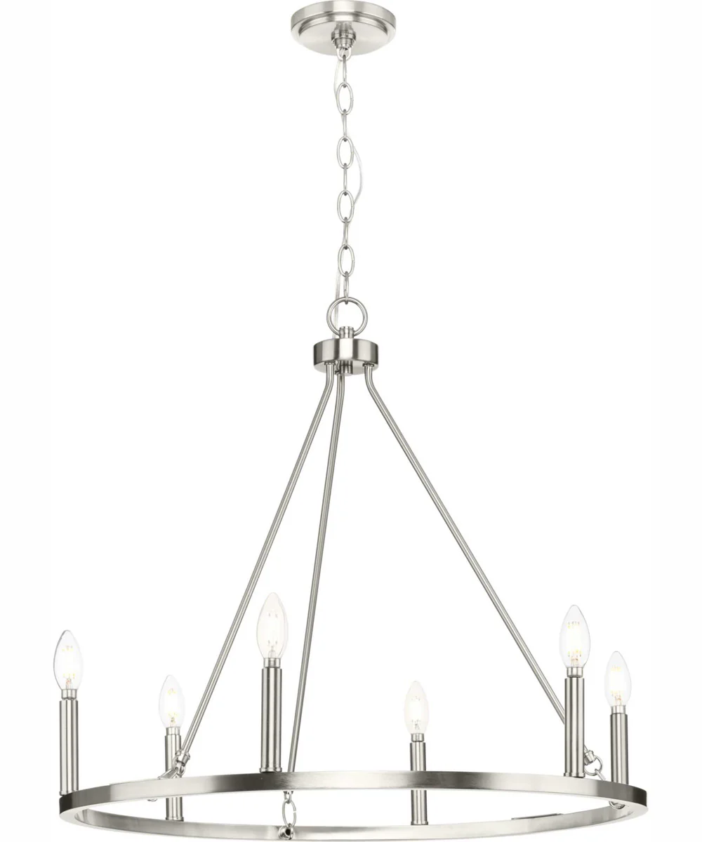 Gilliam 6-Light New Traditional Chandelier Brushed Nickel - Image 2