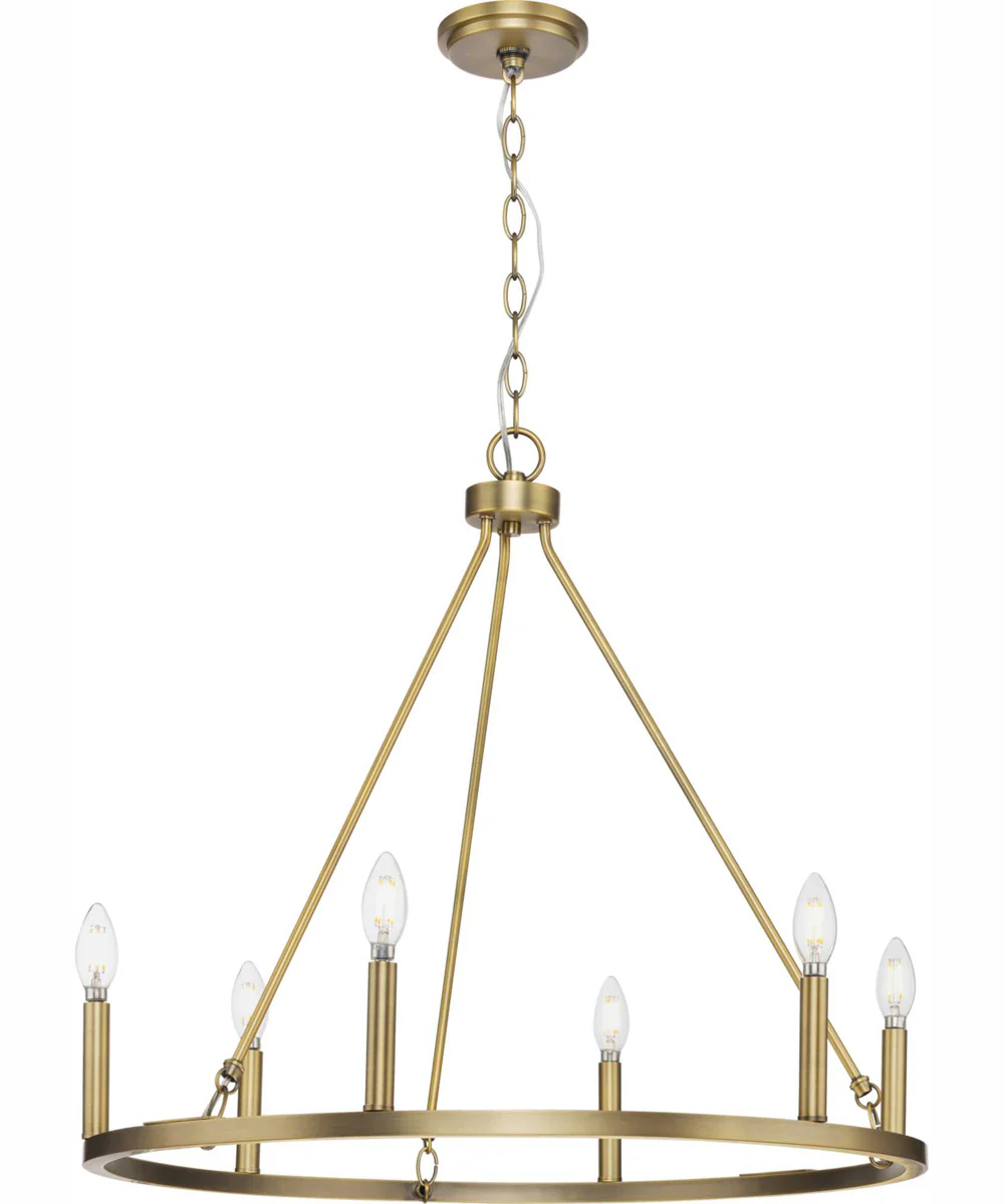 Gilliam 6-Light New Traditional Chandelier Vintage Brass - Image 5