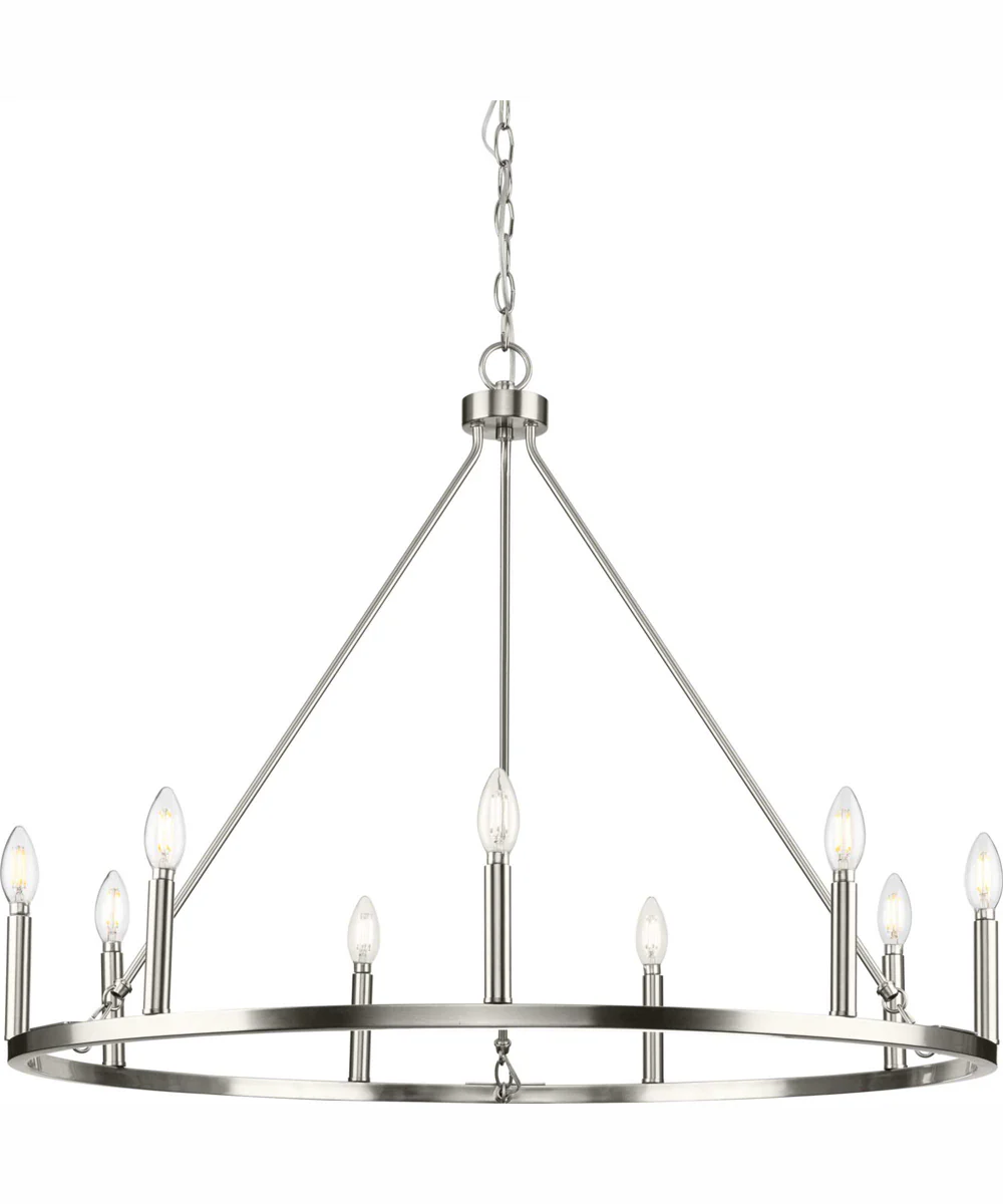 Gilliam 9-Light New Traditional Chandelier Brushed Nickel