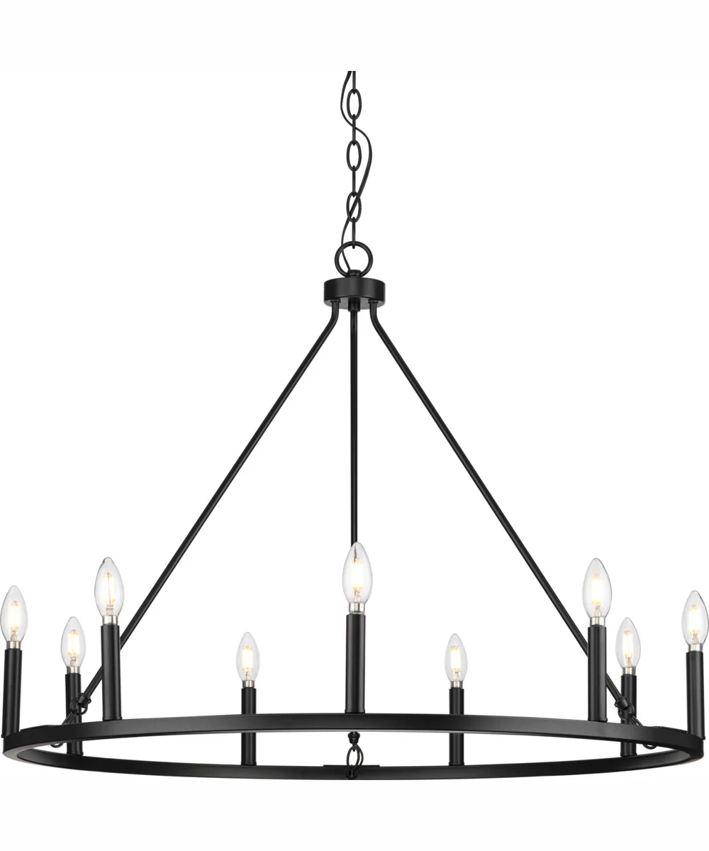 Gilliam 9-Light New Traditional Chandelier Matte Black