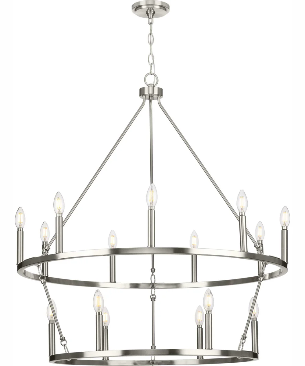Gilliam Fifteen-Light New Traditional Chandelier Brushed Nickel - Image 3