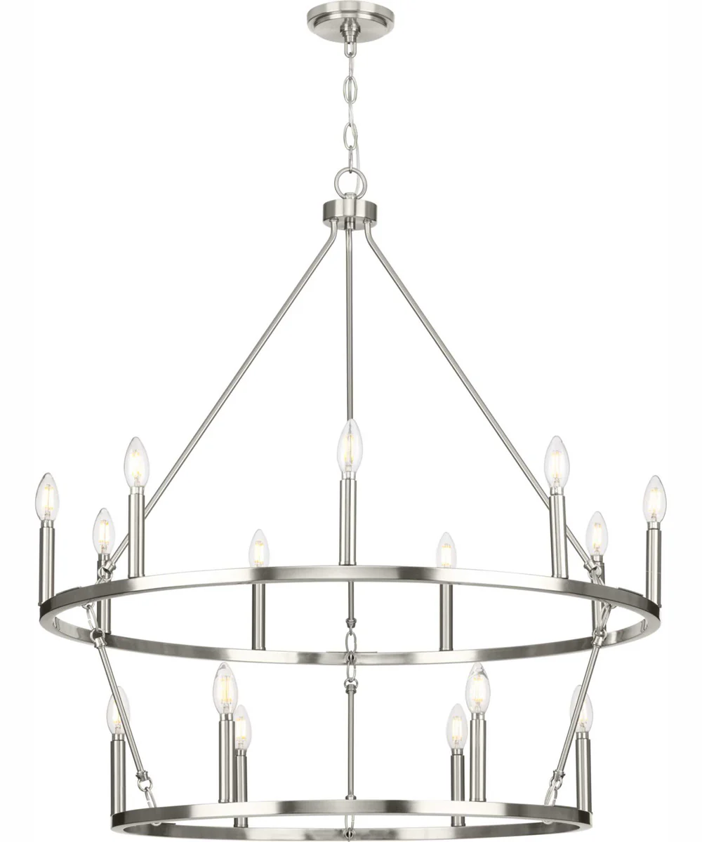 Gilliam Fifteen-Light New Traditional Chandelier Brushed Nickel - Image 6