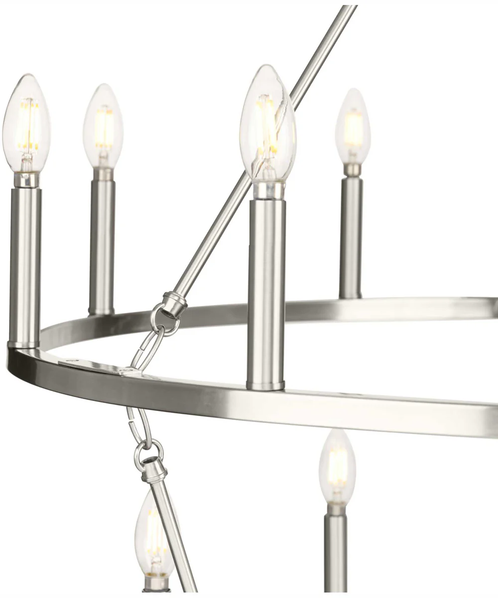 Gilliam Fifteen-Light New Traditional Chandelier Brushed Nickel - Image 8