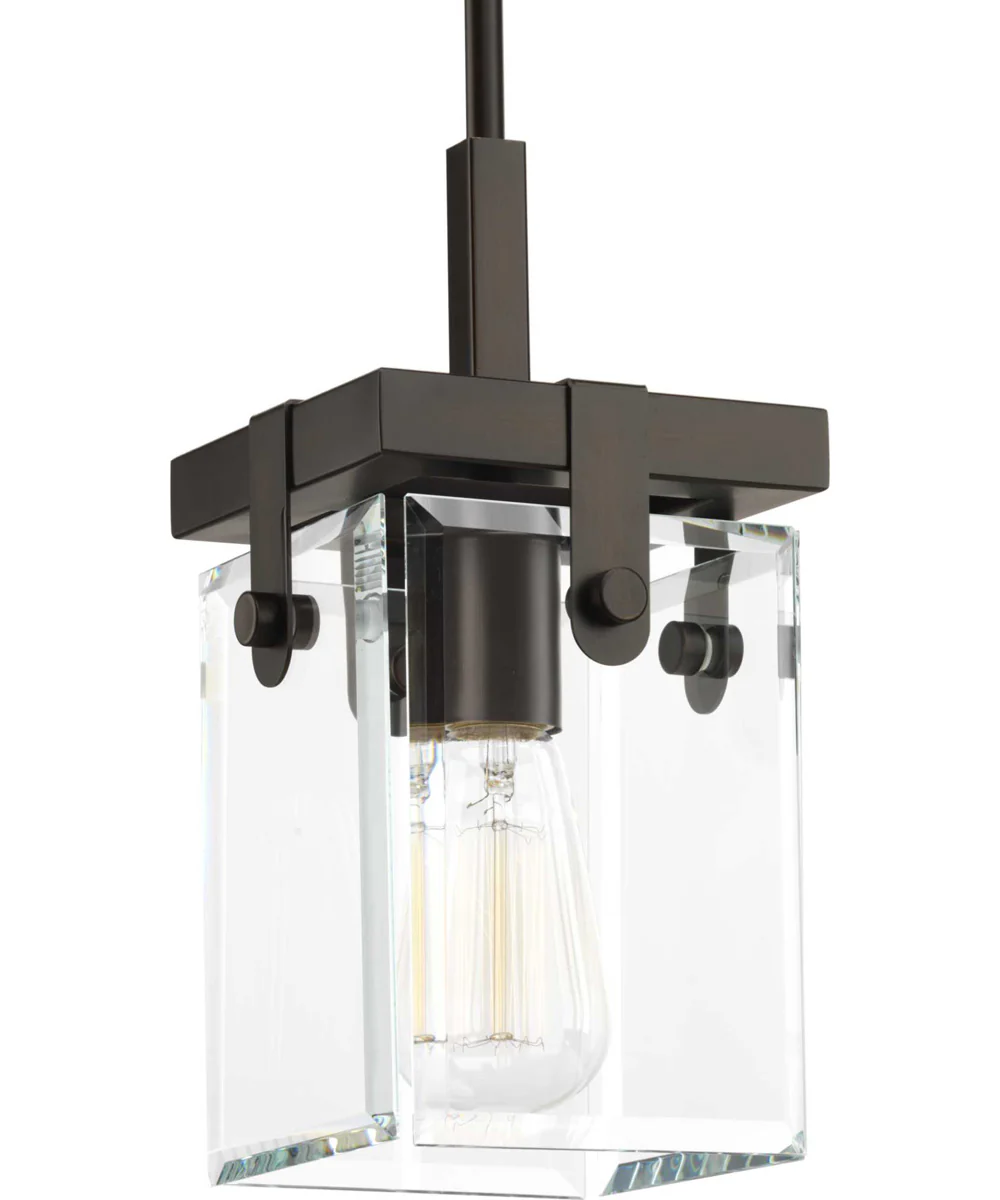 Glayse 1-Light Clear Glass Luxe Pendant Light Antique Bronze