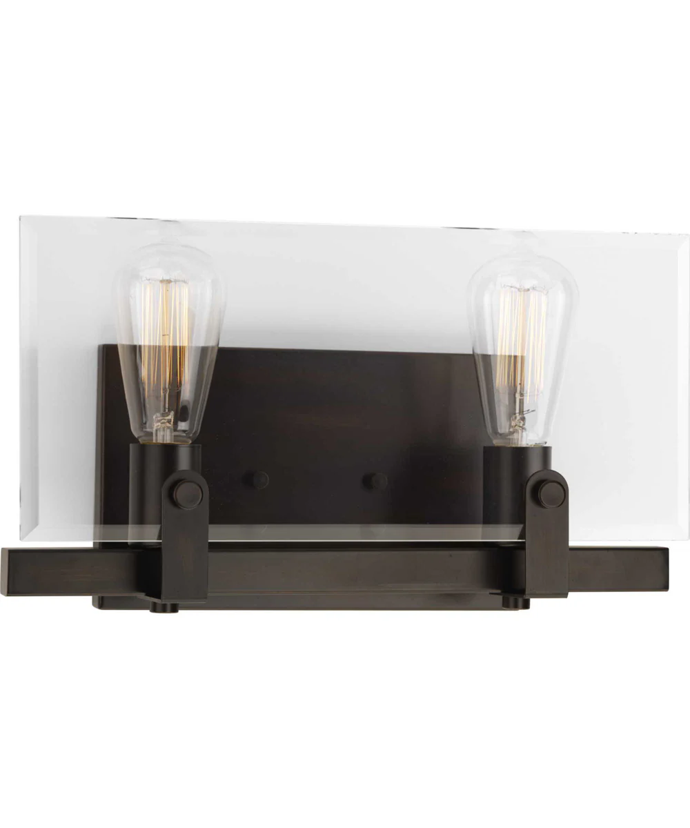 Glayse 2-Light Clear Glass Luxe Bath Vanity Light Antique Bronze - Image 5