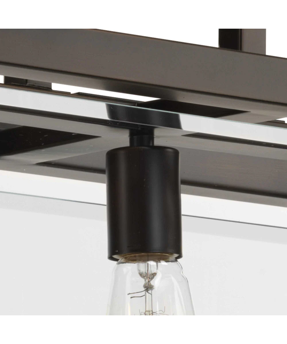 Glayse 5-Light Clear Glass Luxe Linear Chandelier Light Antique Bronze - Image 5