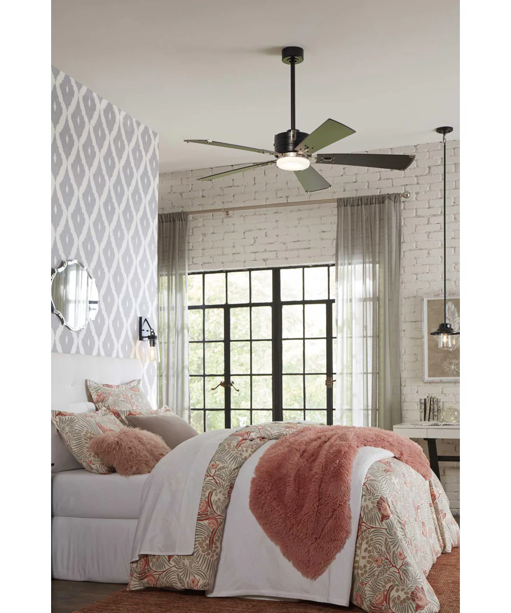 Glenfalls 5-Blade Reversible Matte 56-Inch LED Transitional Ceiling Fan Black - Image 2