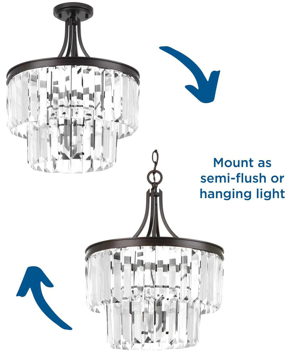 Glimmer 3-Light 19" Semi-Flush Convertible Antique Bronze - Image 4