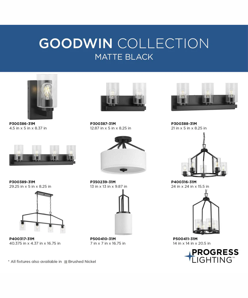 Goodwin 4-Light Modern Farmhouse Island Light Matte Black - Image 5