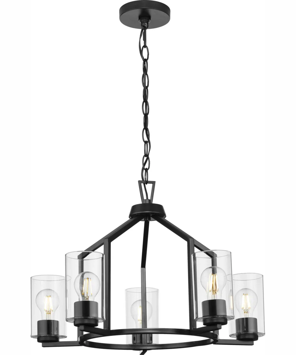 Goodwin 5-Light Modern Farmhouse Chandelier Matte Black - Image 4