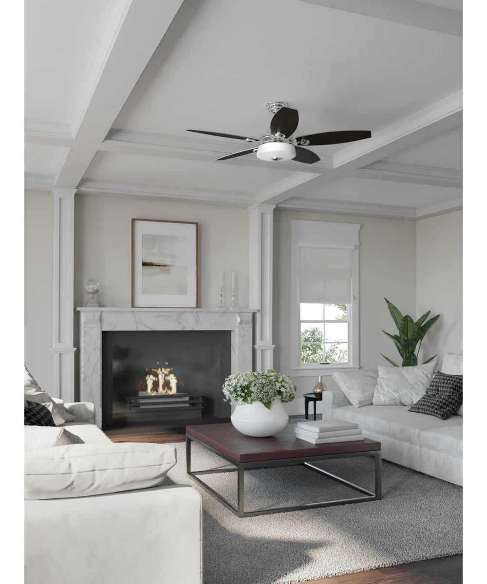 Graceful 54" 5 Blade Fan w/ LED Light Polished Chrome - Image 2