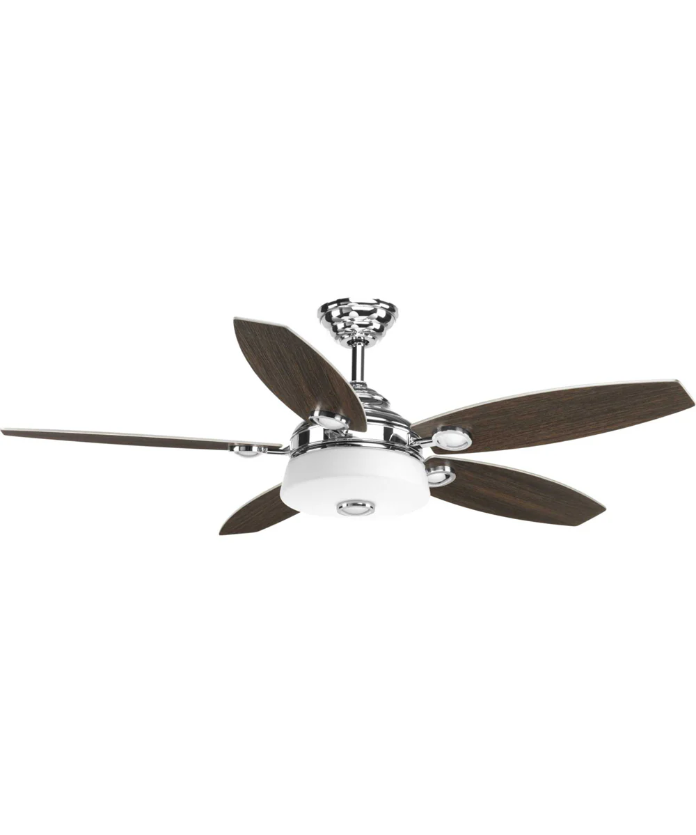 Graceful 54" 5 Blade Fan w/ LED Light Polished Chrome - Image 3
