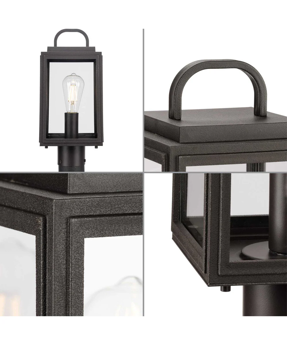 Grandbury 1-Light Transitional Clear Glass Outdoor Post Light Antique Bronze - Image 4