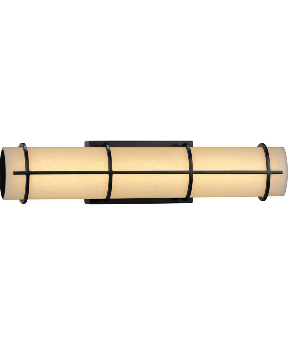Grid LED 22-inch White Linen Acrylic Modern Style Bath Vanity Wall Light Black - Image 2