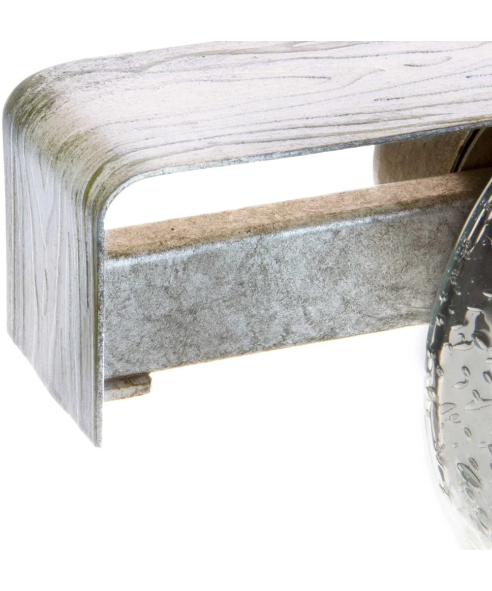 Gulliver 2-Light Clear Seeded Glass Coastal Bath Vanity Light Galvanized Finish - Image 3