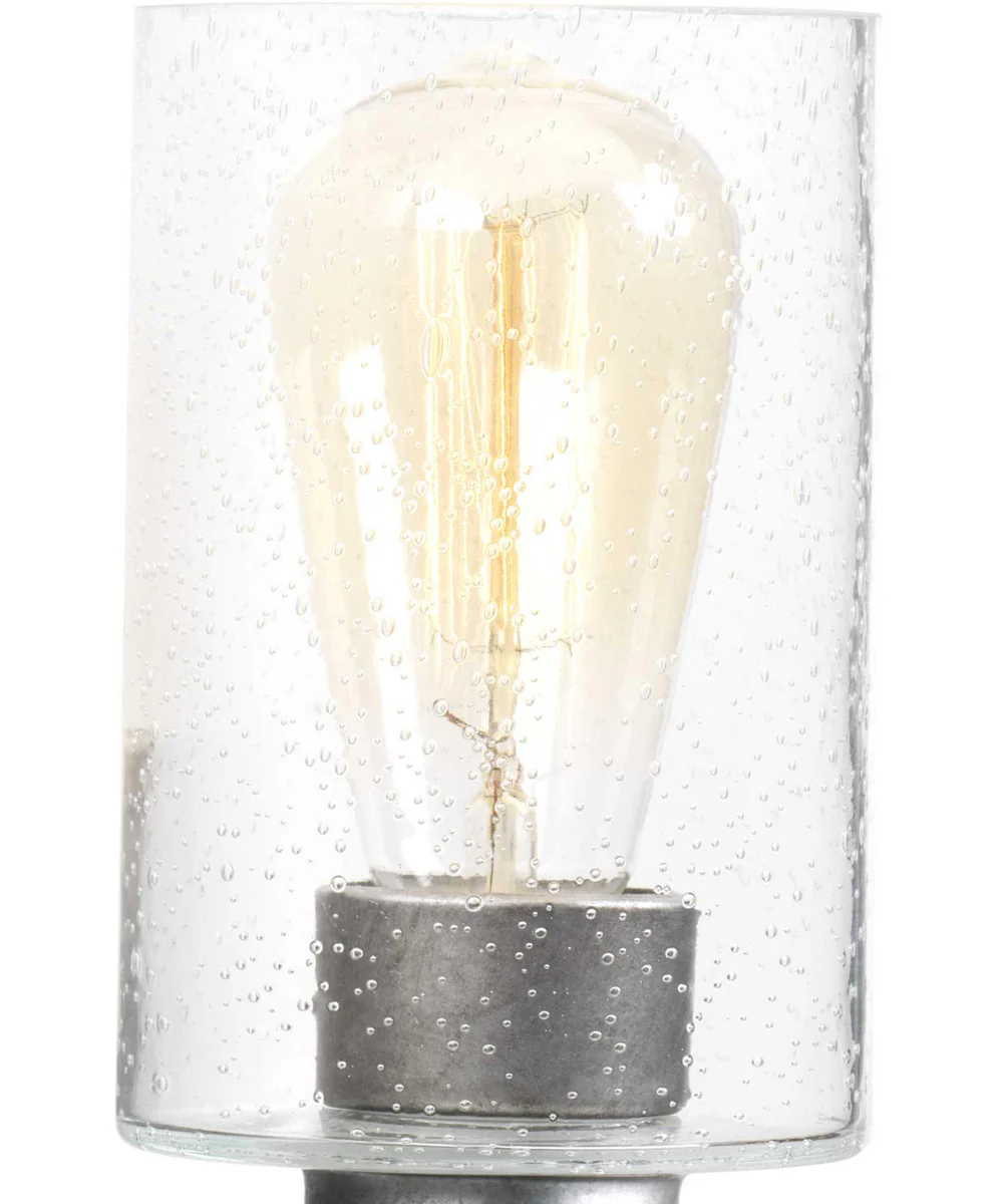 Gulliver 2-Light Clear Seeded Glass Coastal Bath Vanity Light Galvanized Finish - Image 5