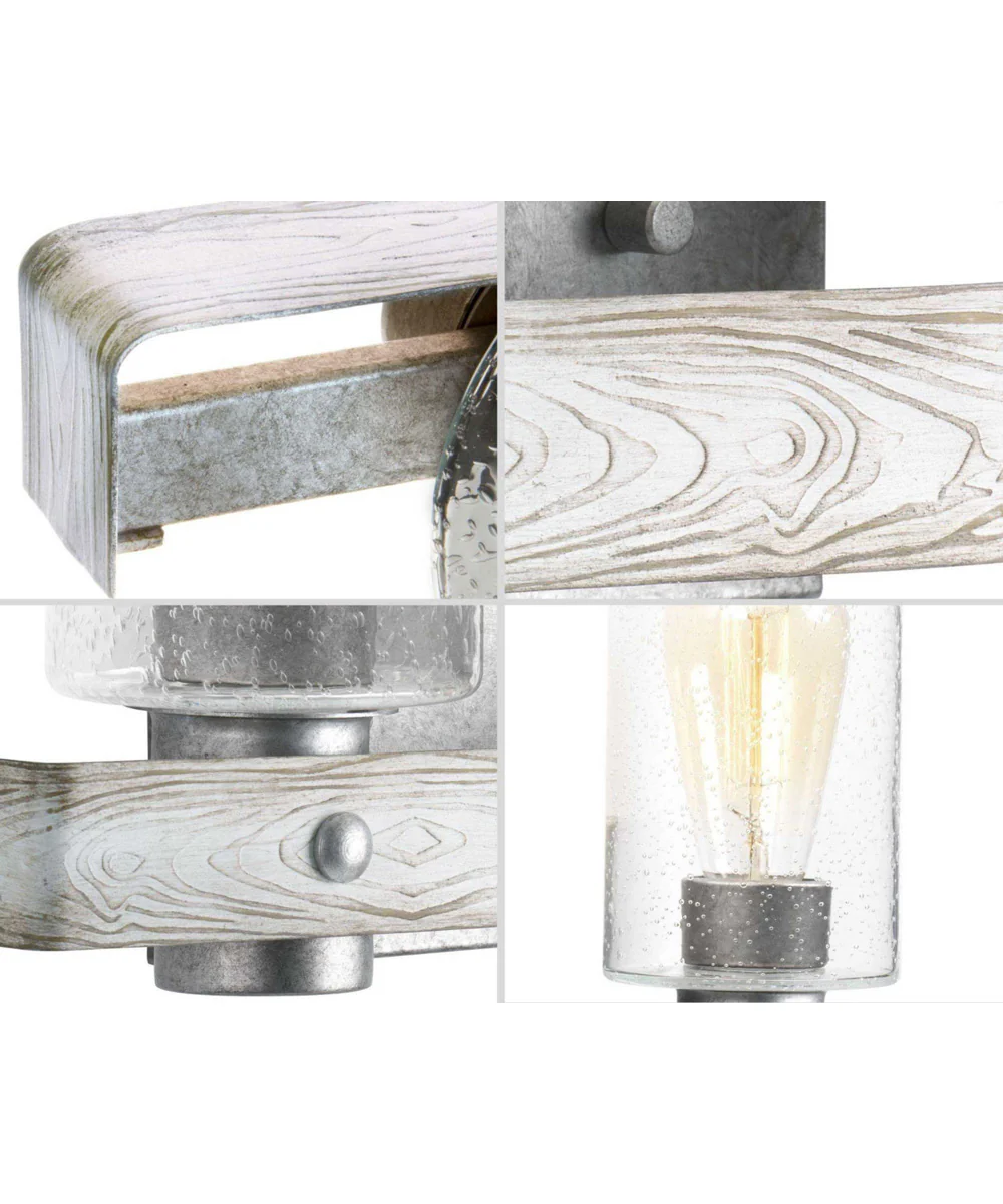 Gulliver 3-Light Clear Seeded Glass Coastal Bath Vanity Light Galvanized Finish - Image 9