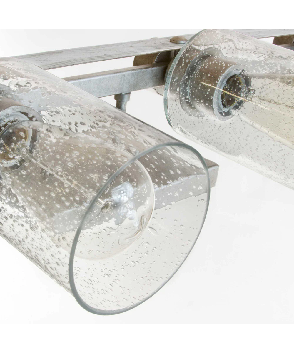 Gulliver 4-Light Clear Seeded Glass Coastal Bath Vanity Light Galvanized Finish - Image 2