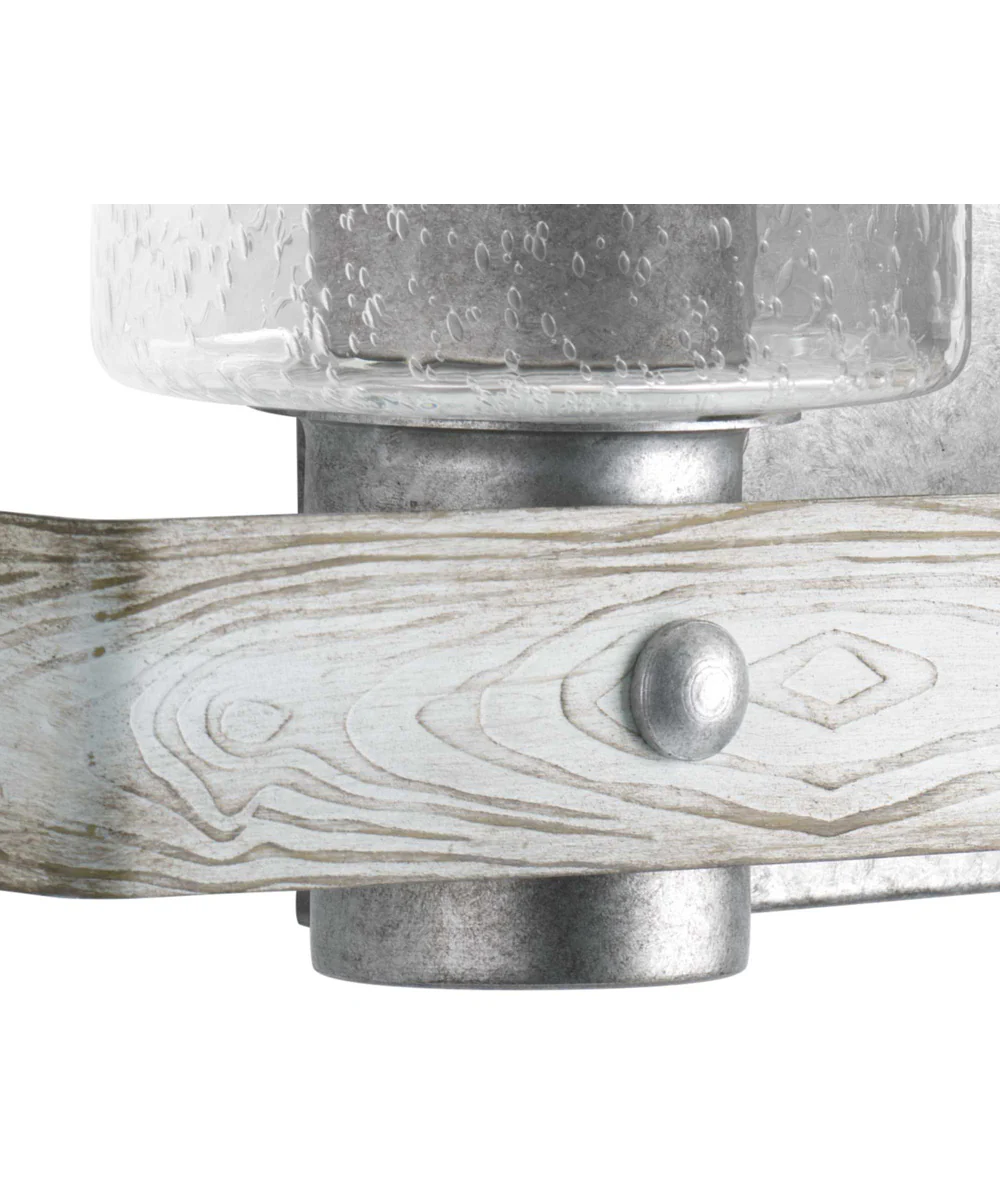 Gulliver 4-Light Clear Seeded Glass Coastal Bath Vanity Light Galvanized Finish - Image 6