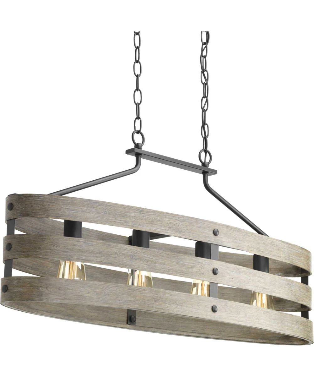 Gulliver 4-Light Coastal Linear Chandelier Light Graphite - Image 11
