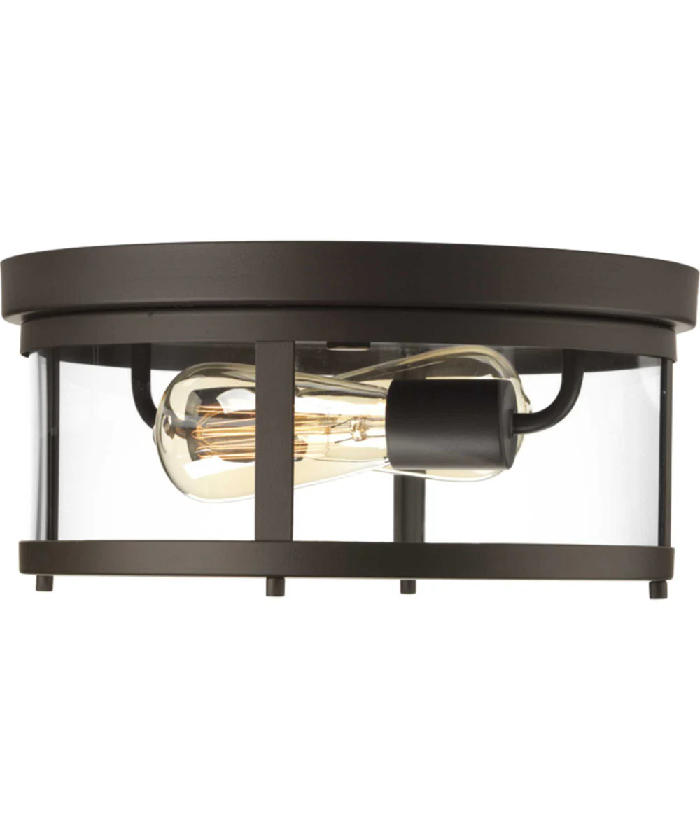 Gunther 12-5/8" Flush Mount Antique Bronze - Image 6