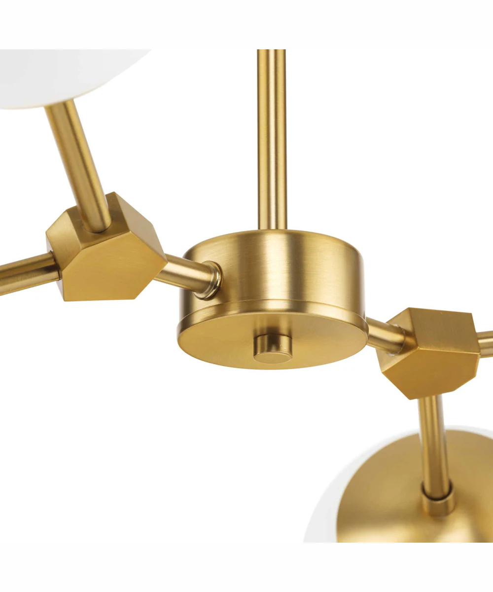 Haas 4-Light Mid-Century Modern Chandelier Brushed Bronze - Image 5