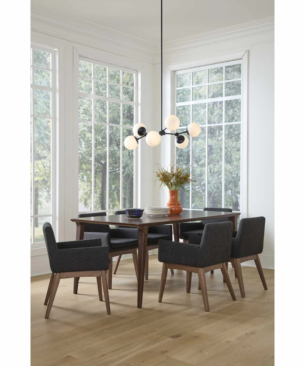 Haas 6-Light Mid-Century Modern Chandelier Matte Black - Image 2