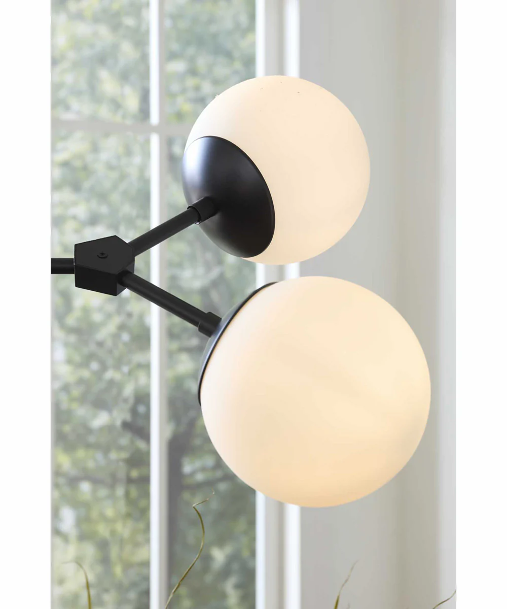 Haas 6-Light Mid-Century Modern Chandelier Matte Black - Image 3