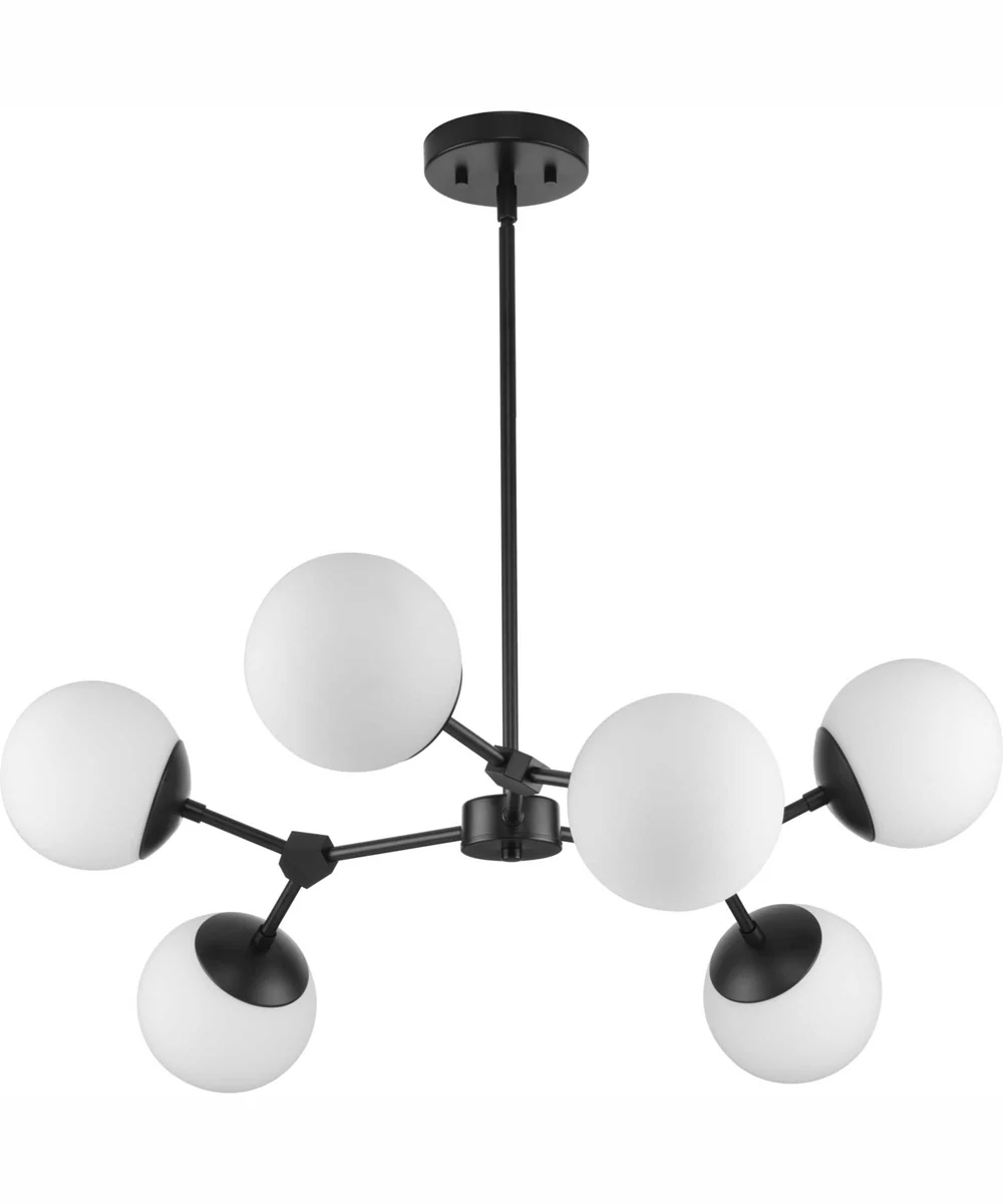 Haas 6-Light Mid-Century Modern Chandelier Matte Black - Image 5
