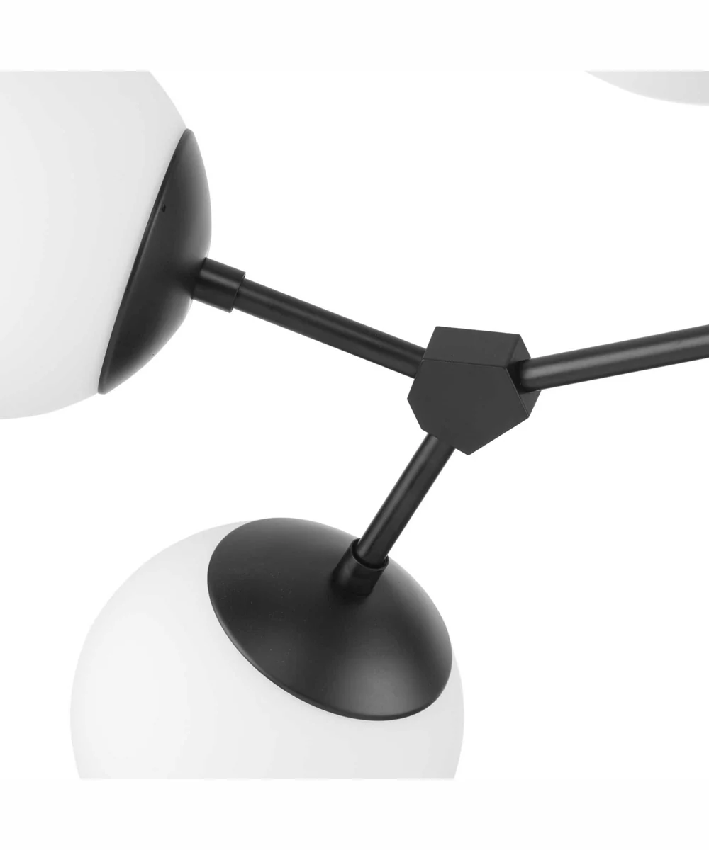 Haas 6-Light Mid-Century Modern Chandelier Matte Black - Image 7
