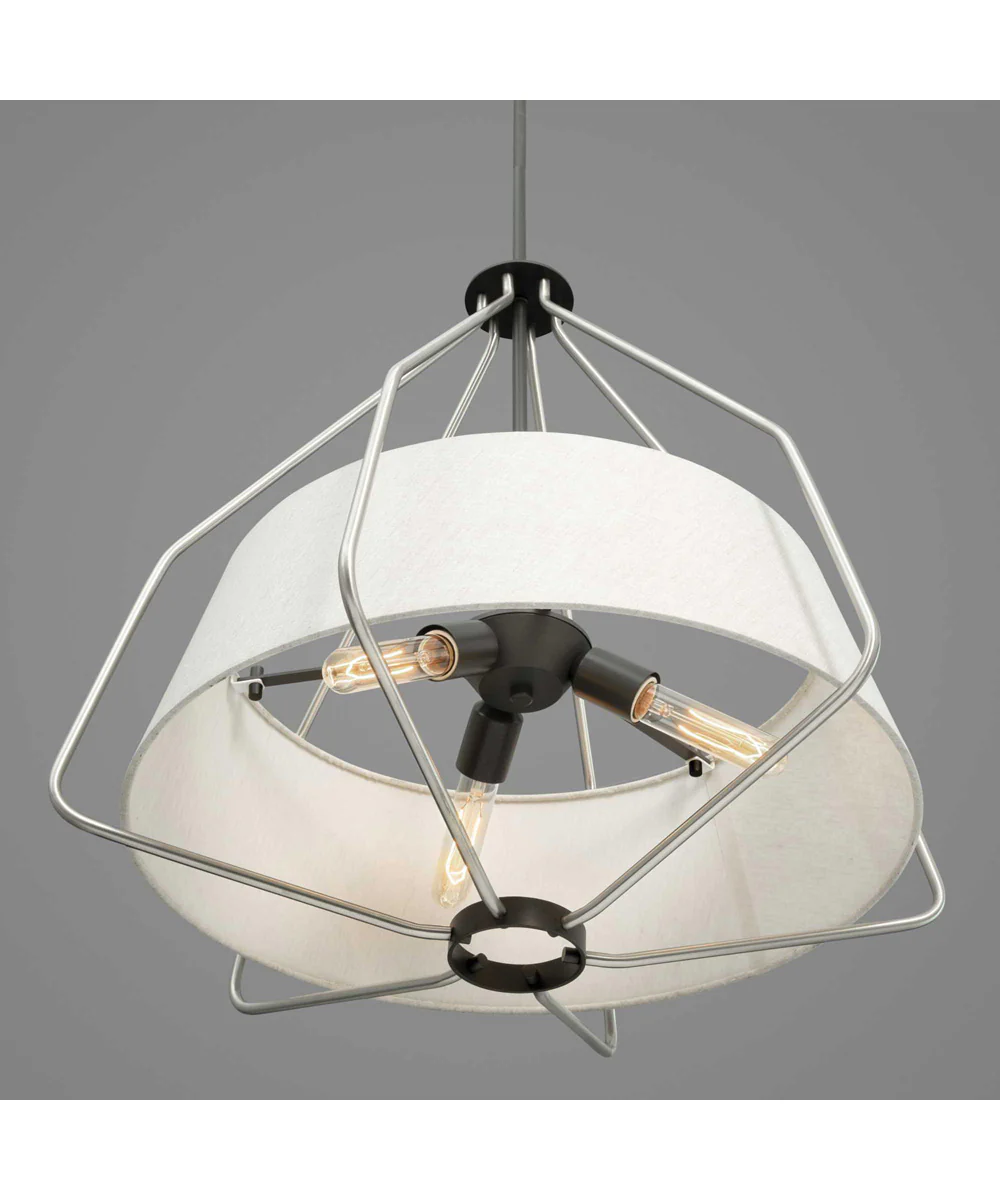 Hangar 3-Light Mid-Century Pendant Light Brushed Nickel - Image 3