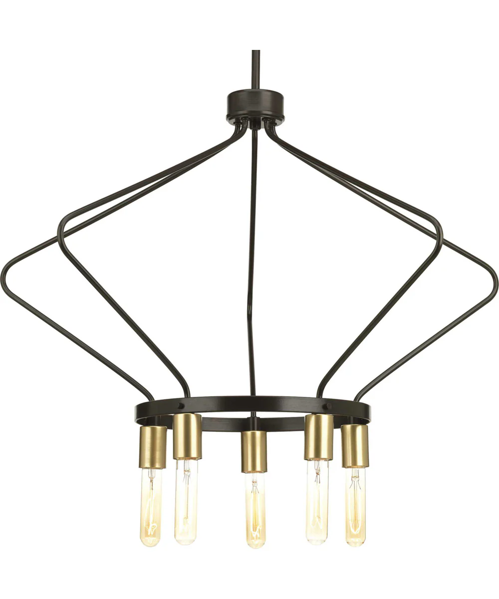 Hangar 5-Light Farmhouse Chandelier Light Antique Bronze - Image 6