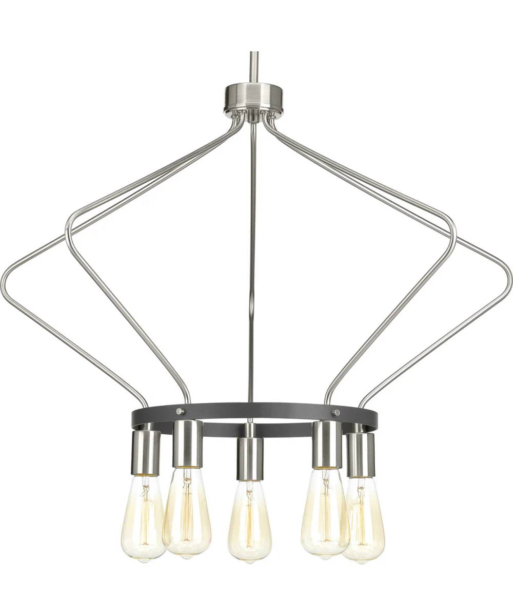 Hangar 5-Light Farmhouse Chandelier Light Brushed Nickel