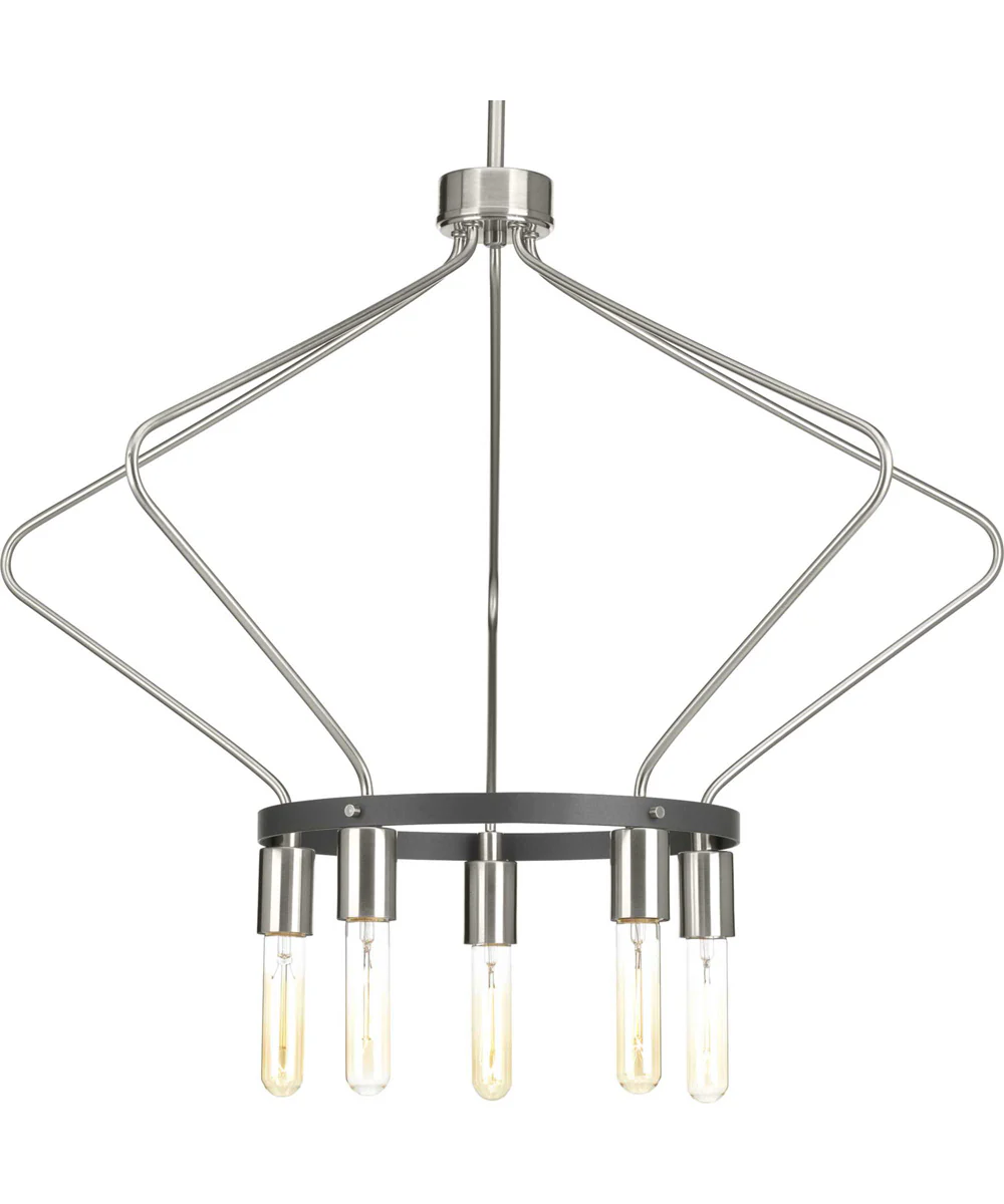 Hangar 5-Light Farmhouse Chandelier Light Brushed Nickel - Image 3