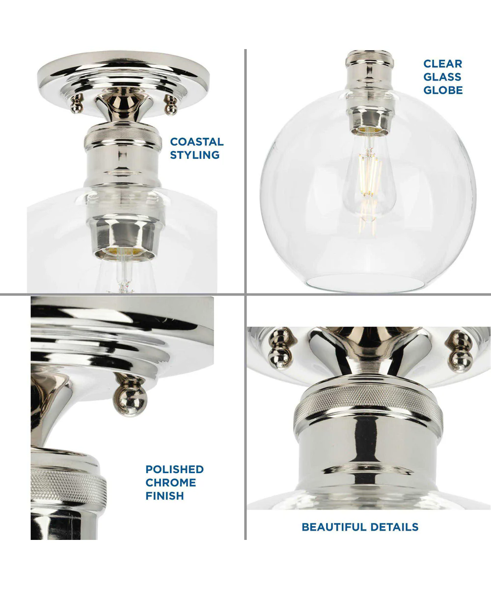 Hansford 1-Light 10" Flush Mount Polished Nickel - Image 4