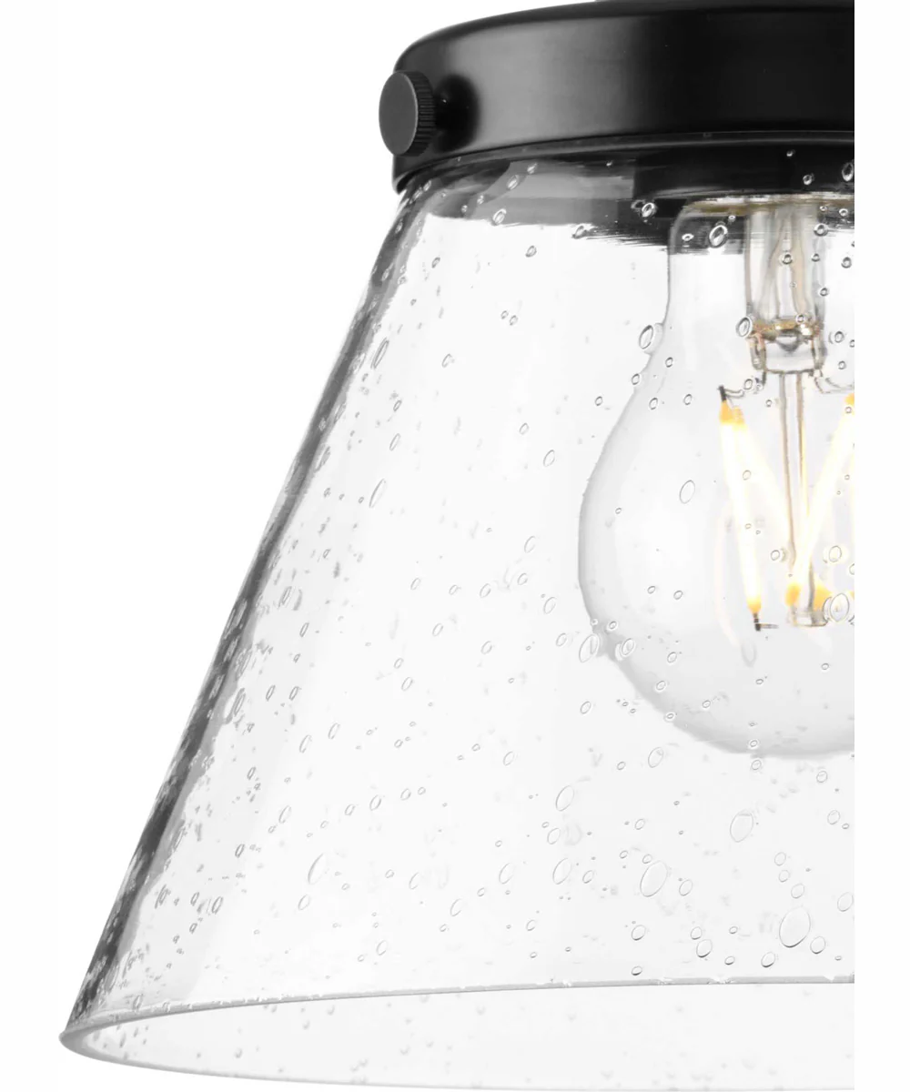 Hinton 1-Light Brushed Nickel Modern Farmhouse Pendant Matte Black - Image 6