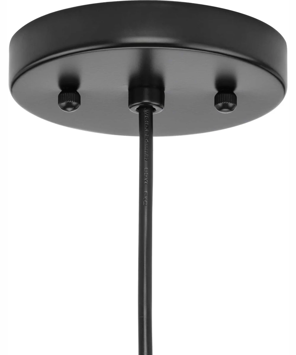 Hinton 1-Light Brushed Nickel Modern Farmhouse Pendant Matte Black - Image 7