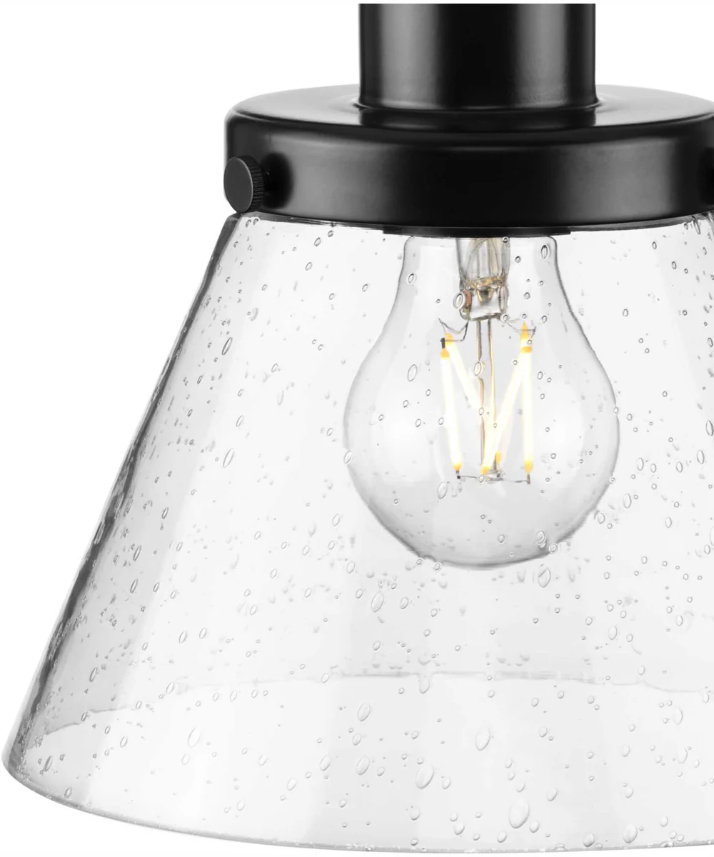 Hinton 1-Light Brushed Nickel Modern Farmhouse Pendant Matte Black - Image 8