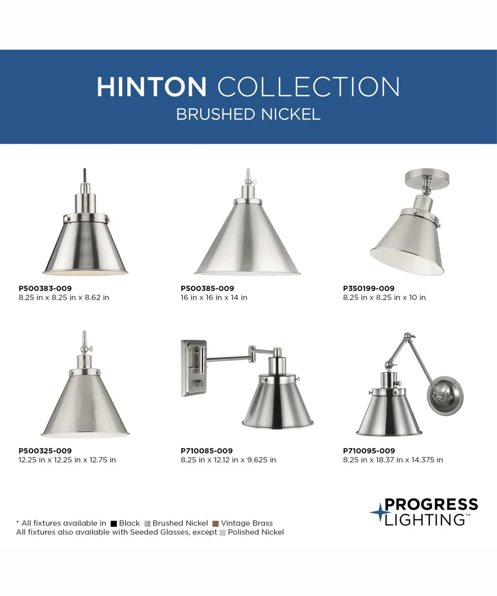 Hinton 1-Light Modern Farmhouse Pendant Brushed Nickel - Image 10