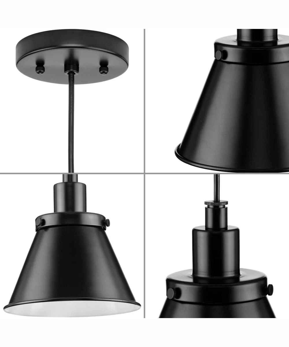 Hinton 1-Light Modern Farmhouse Pendant Matte Black - Image 7