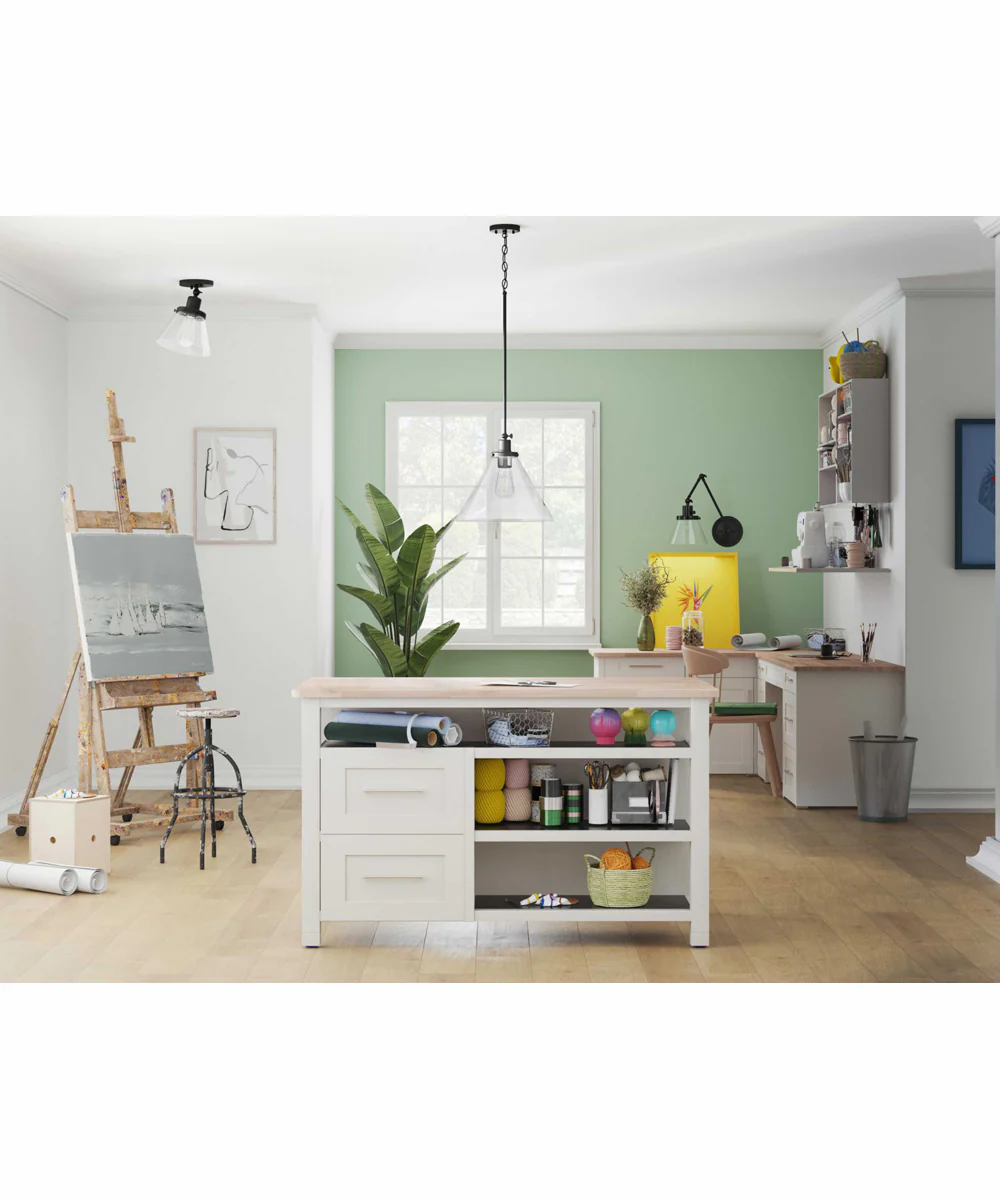 Hinton 1-Light Modern Farmhouse Pendant Matte Black - Image 2