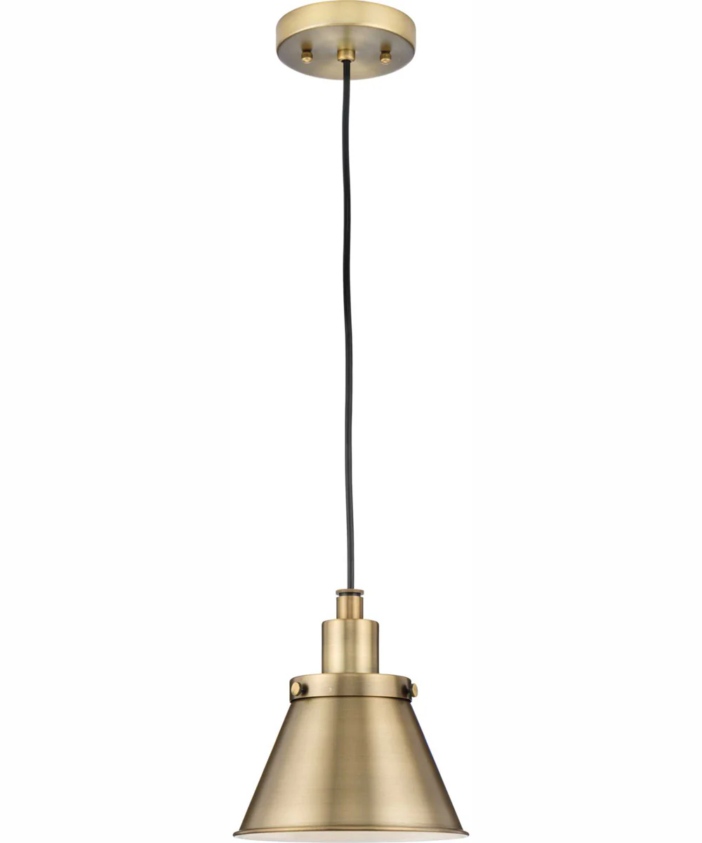 Hinton 1-Light Modern Farmhouse Pendant Vintage Brass - Image 10