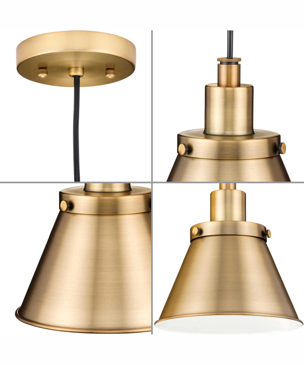 Hinton 1-Light Modern Farmhouse Pendant Vintage Brass - Image 4